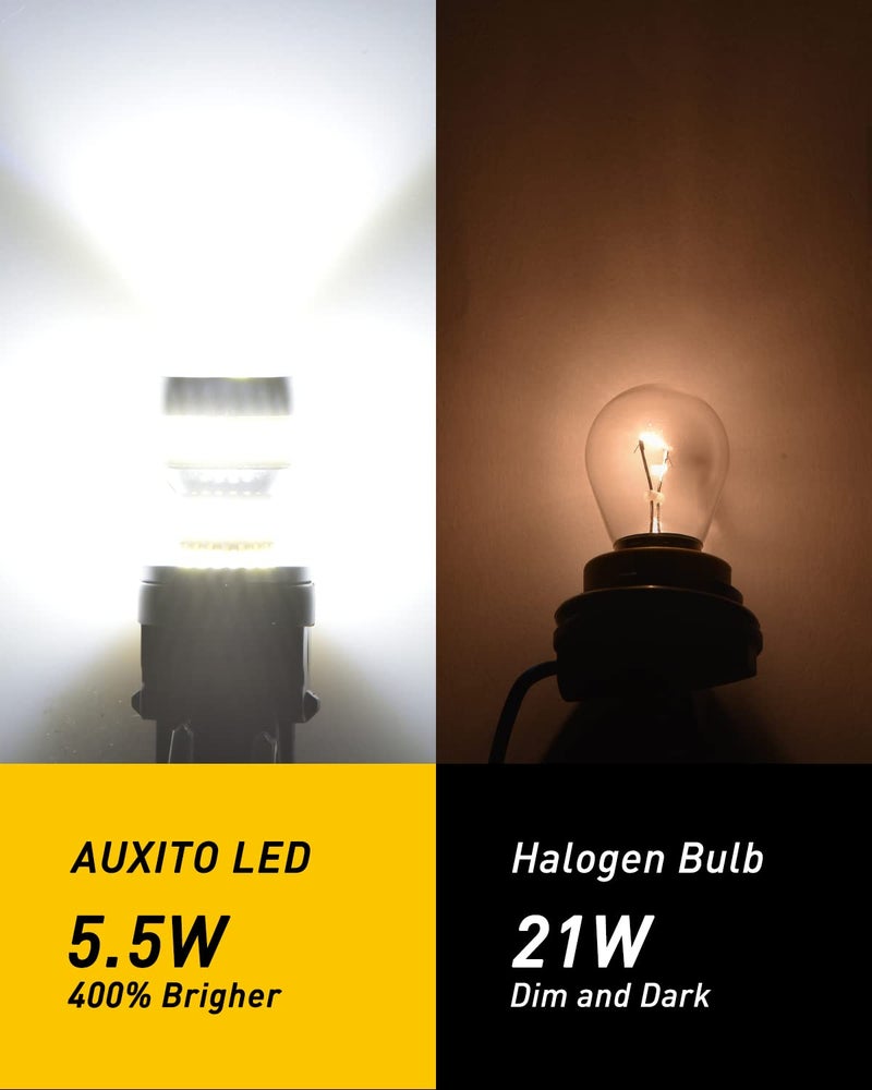 AUXITO 1156 LED Bulb White 400% Super Bright 7506 BA15S P21W LED Light Replacement with Projector for Backup Reverse Tail Brake DRL Turn Signal Parking Light, Pack of 2 - Image 4