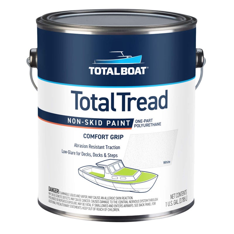 TotalBoat TotalTread Non-Skid Deck Paint, Marine-Grade Anti-Slip Traction Coating for Boats, Wood, Fiberglass, Aluminum, and Metals (White, Gallon) - Image 1
