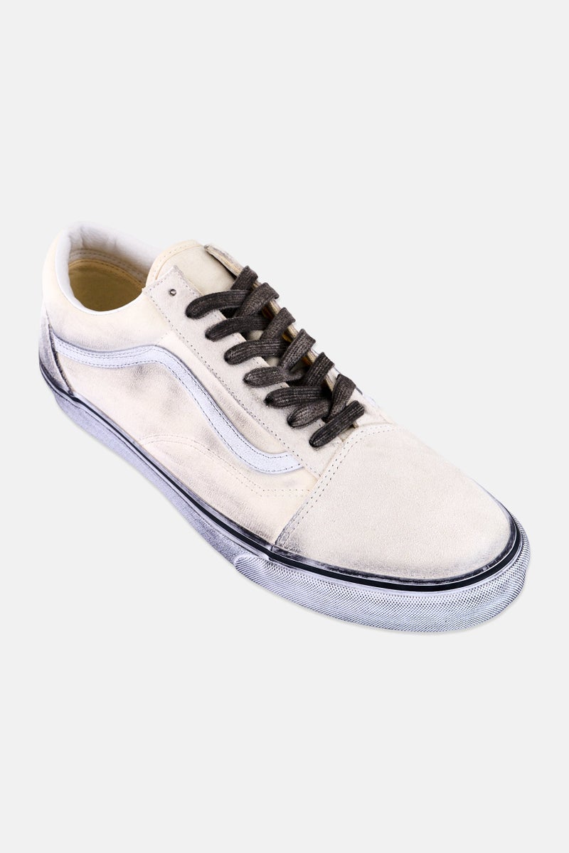 VANS Men Old Skool Lace Up Skateboarding Shoes, Off White - Image 1