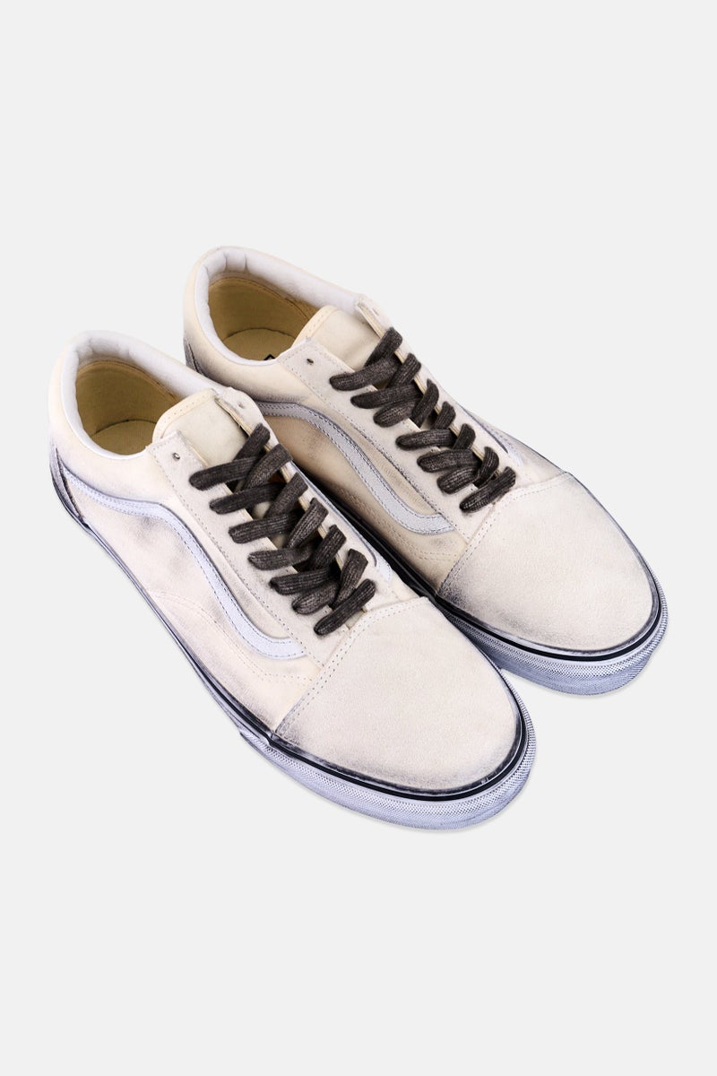 VANS Men Old Skool Lace Up Skateboarding Shoes, Off White - Image 2