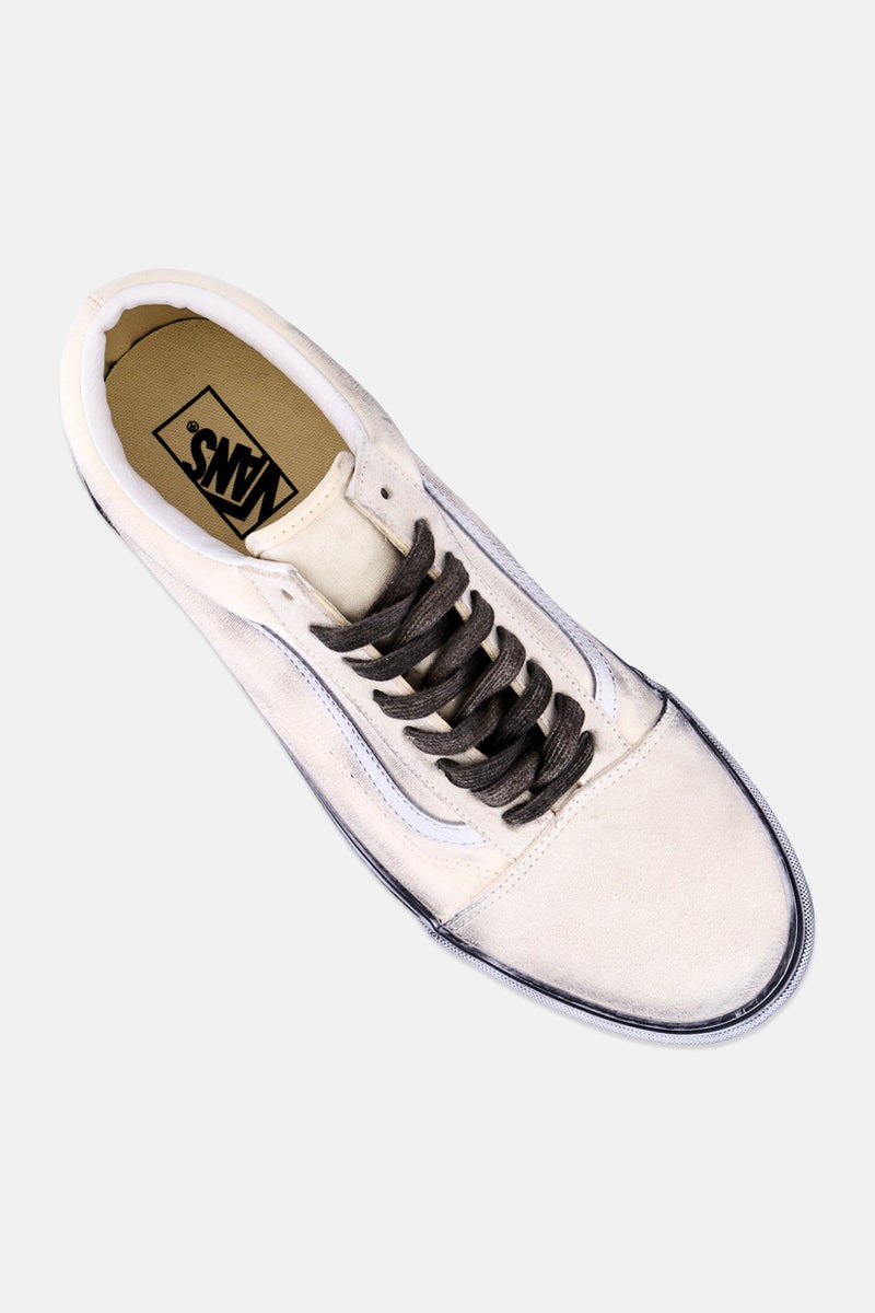 VANS Men Old Skool Lace Up Skateboarding Shoes, Off White - Image 3