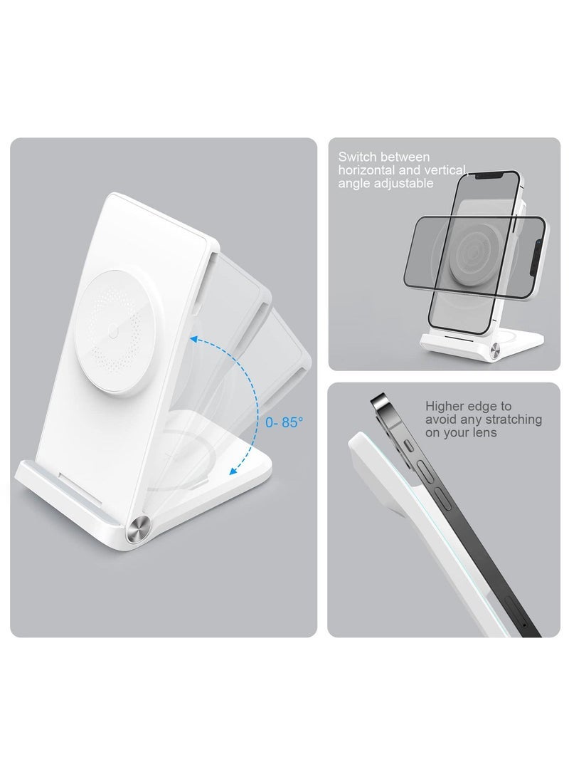 SYOSI SYOSI Foldable Wireless Charger Stand, Portable Wireless Charging Station for iPhone 14 13 12 Series, for AirPods 2/3/Pro, for Garmin Watch Instinct Fenix 7/7S/7X/6/6S, Forerunner 255 955 935 945 745 - Image 3