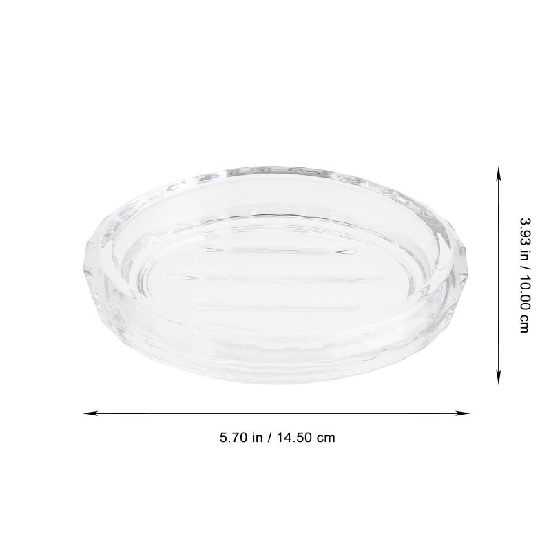 2pcs Glass Soap Dish Set Oval Shape Bathroom Soap Holder For Residental Use - Image 3