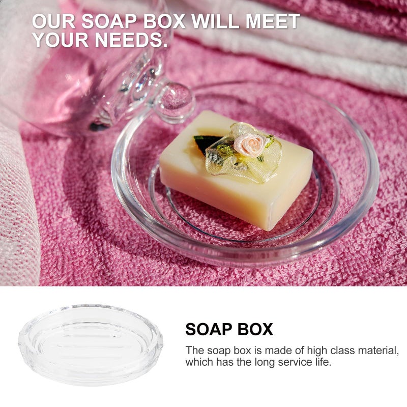 2pcs Glass Soap Dish Set Oval Shape Bathroom Soap Holder For Residental Use - Image 4