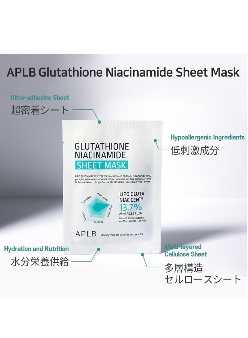 APLB Glutathione Niacinamide Sheet Mask Set 10 pcs - Image 4