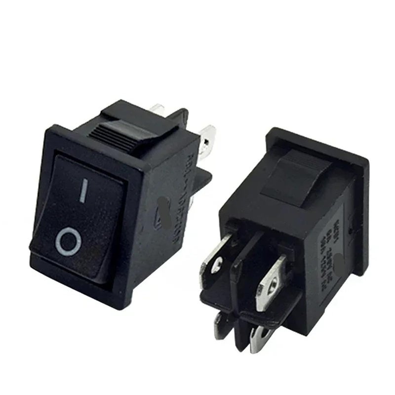 مفتاح روكر أسود 6 أمبير 250 فولت تيار متردد KCD1 104 مزدوج القطب مزدوج المسار تشغيل/إيقاف 4 دبوس 12 فولت 220 فولت قفل ذاتي 15x21 ملم - Image 2