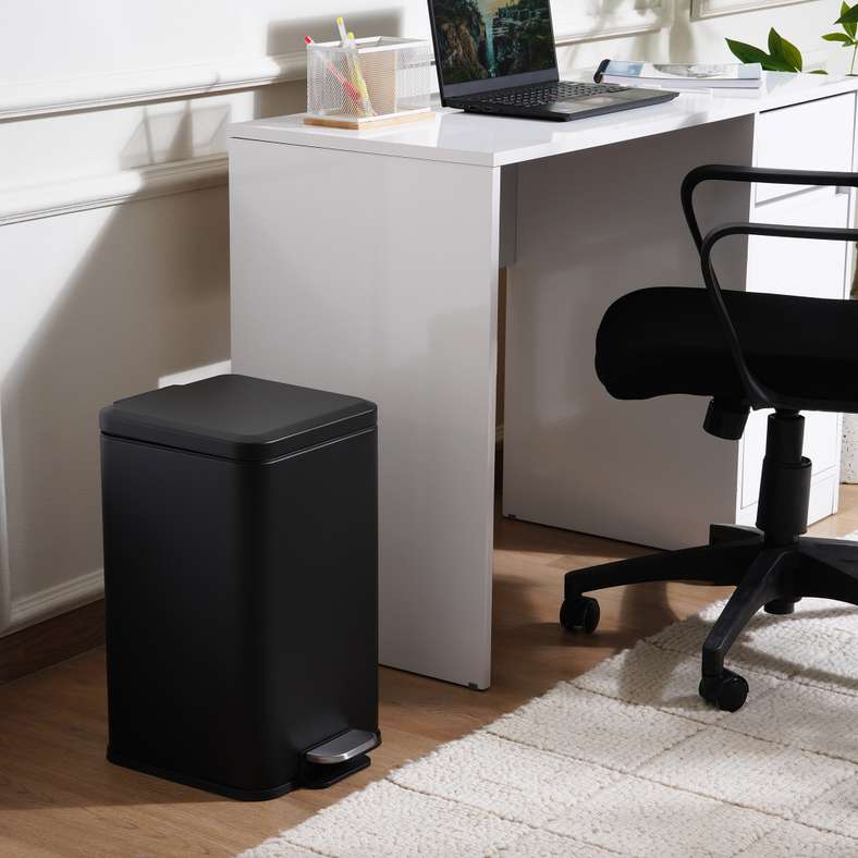 Oscar Metal Pedal Bin 34x27.6x44cm 20L - Black