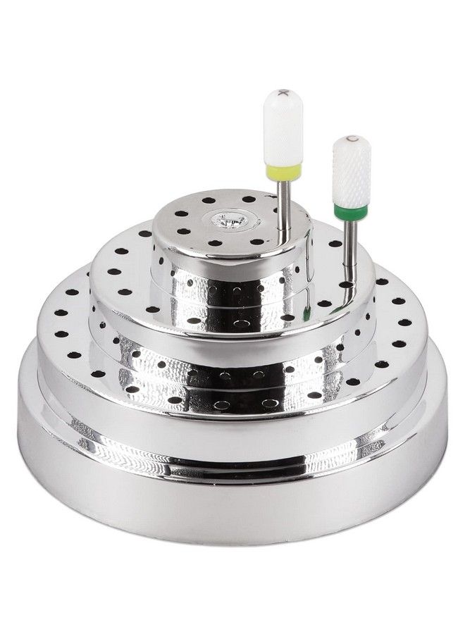 Pana Nail Drill Bit Holder Stand Display Organizer Dust Proof Storage Container Box Case Tools For Home Use Or Nail Salon (48 Holes Silver) - Image 4