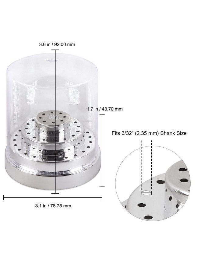 Pana Nail Drill Bit Holder Stand Display Organizer Dust Proof Storage Container Box Case Tools For Home Use Or Nail Salon (48 Holes Silver) - Image 3