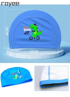 Royee PU Swimming Cap for Kids Bathing Cap for Children Boys Girls - Children Swim Cap for Boys and Girls Aged 3-8  - Image 2