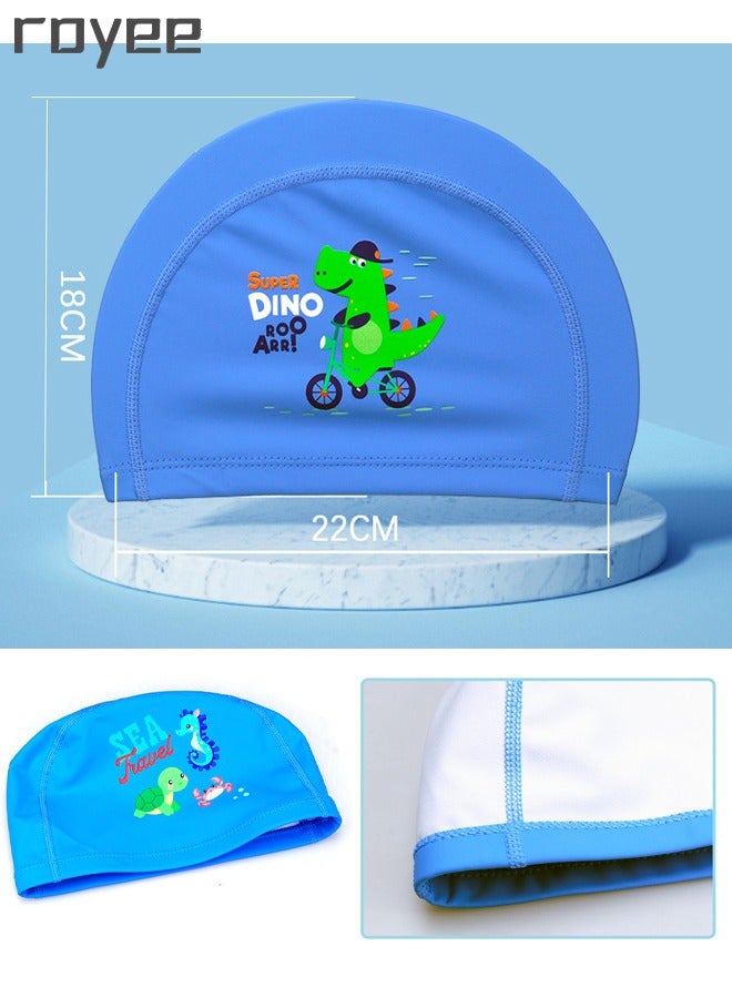 Royee PU Swimming Cap for Kids Bathing Cap for Children Boys Girls - Children Swim Cap for Boys and Girls Aged 3-8 - Image 2