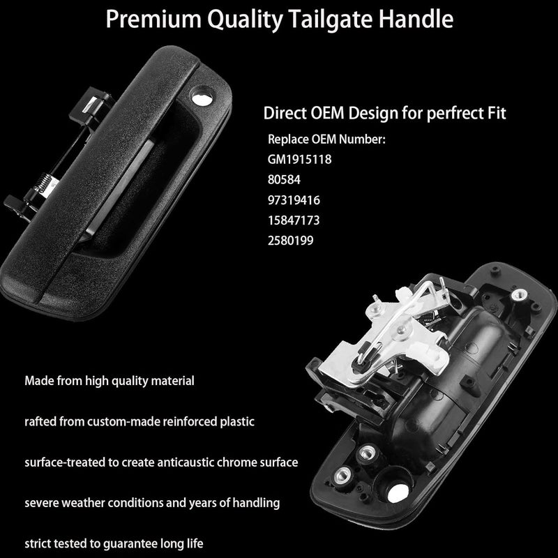 HHCSOP Kopart Tailgate Handle Replacement for Chevy Colorado & GMC Canyon (2004-2012) - Textured Black - Image 4
