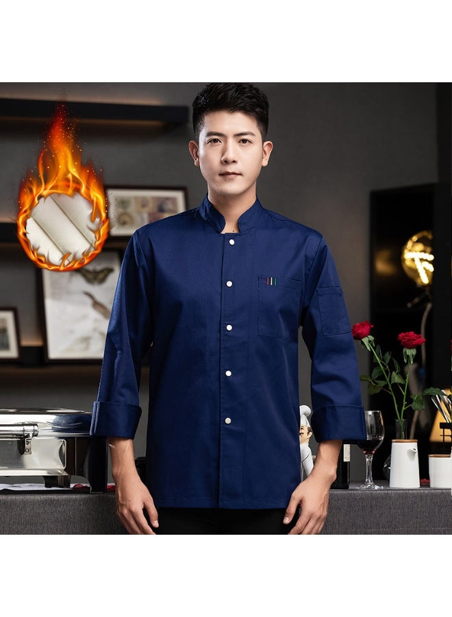 NIBEMINENT Chef Uniform Stand Collar Pocket Washable Chef Uniform Western Bakery Chef Clothes Hotel Canteen Shirt Kitchen Shirt - Image 1