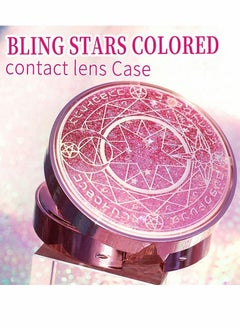 SYOSI Pupil Box, Contact Lens Case, Bling Stars Colored Contact Lens Case Holder, Cute Contact Lens Travel Case With Mirror, Tweezers And Remover Tool, Contact Container Storage Kit,b for Girls (Pink)  - Image 4