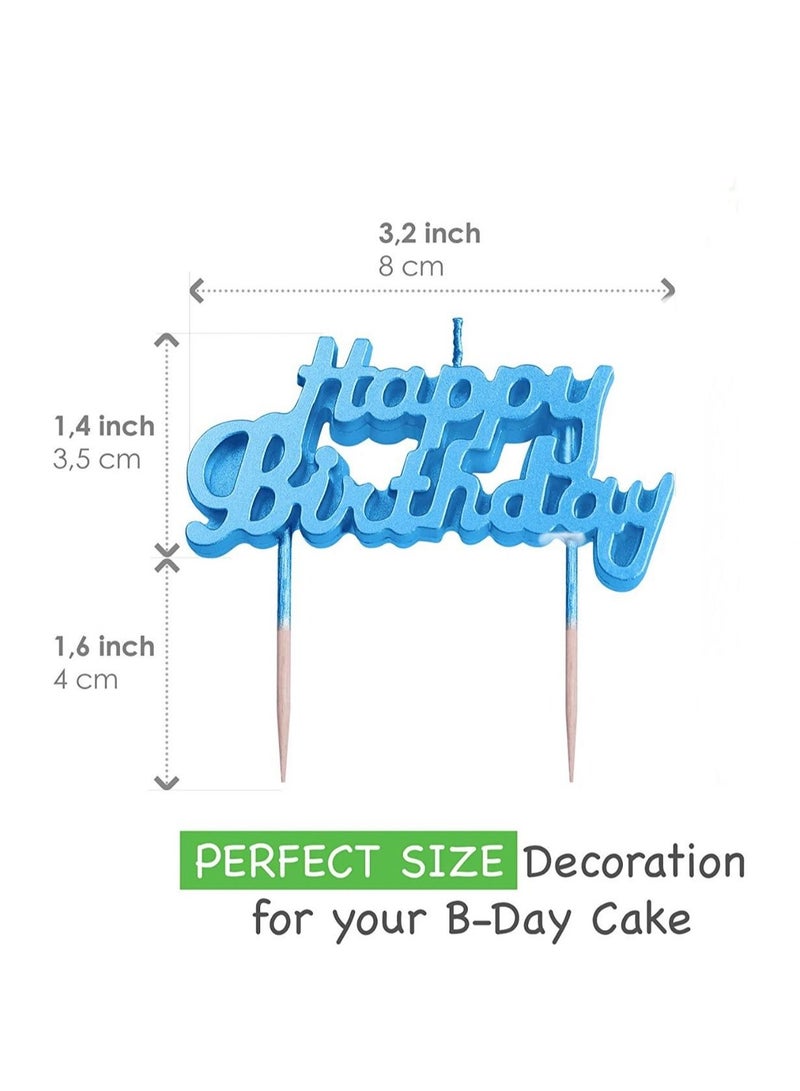 هايلاند توبر كعكة عيد ميلاد سعيد باللون الأزرق للأولاد وديكورات أعياد الميلاد - Image 2