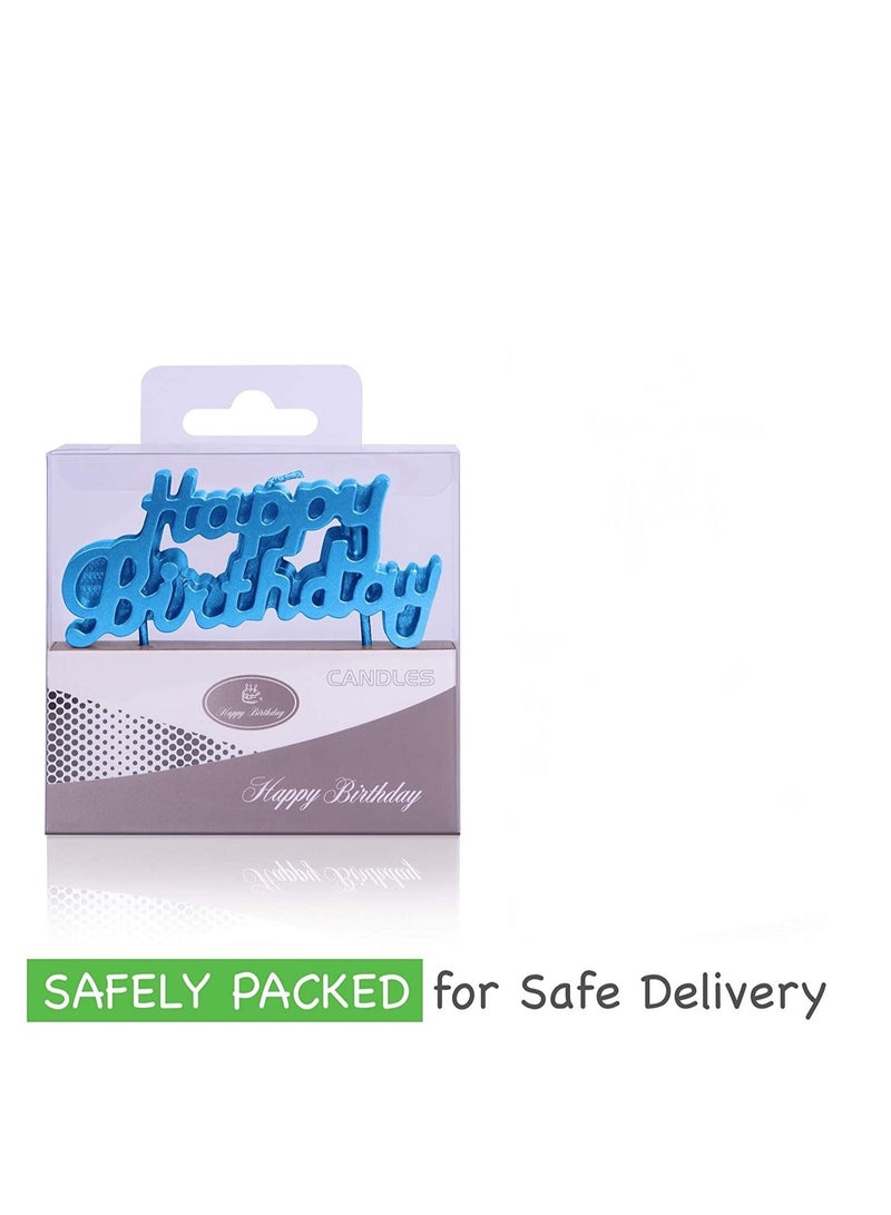 هايلاند توبر كعكة عيد ميلاد سعيد باللون الأزرق للأولاد وديكورات أعياد الميلاد - Image 3