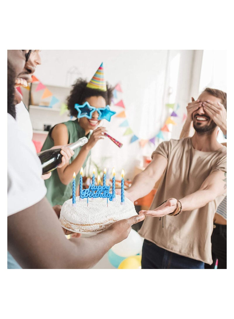 هايلاند توبر كعكة عيد ميلاد سعيد باللون الأزرق للأولاد وديكورات أعياد الميلاد - Image 4