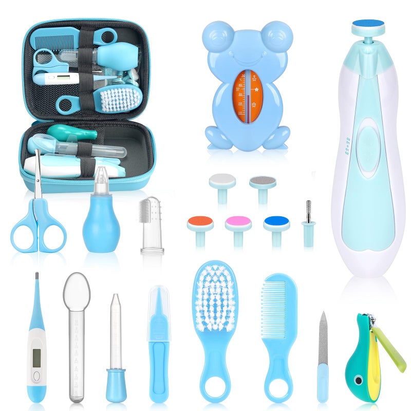 NEWHEY Baby Healthcare and Grooming Kit, Portable Baby Safety Care Set, Baby Essentials kit for Newborn (Blue 26 in 1) - Image 1