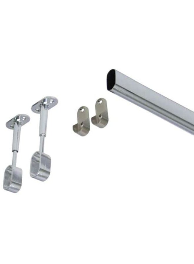 ROBUSTLINE Adjustable Ovel Shape Towel Bracket Shower Curtain Rods Wardrobe Pipe Lever Wall Mounted Support Bracket 10Pcs - Image 4
