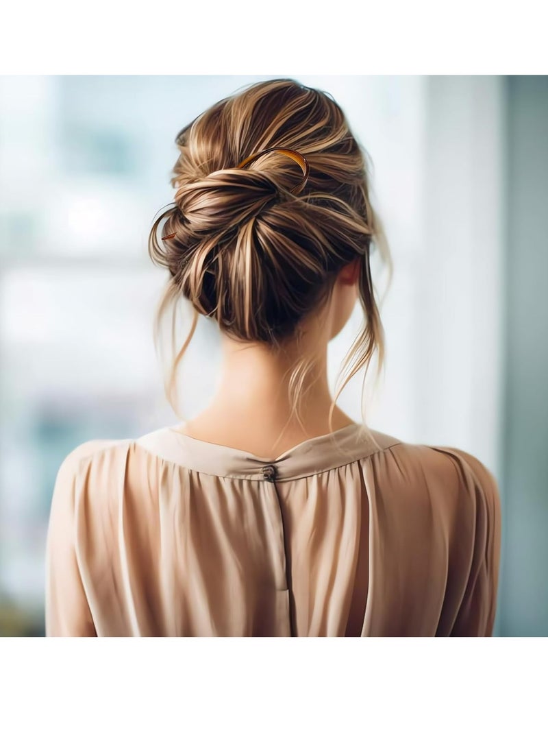 Loquat 4 Pcs U Shaped Hair Pins French Pins Hair Bun Clip, Hair Sticks for Buns Long Hair - Image 3
