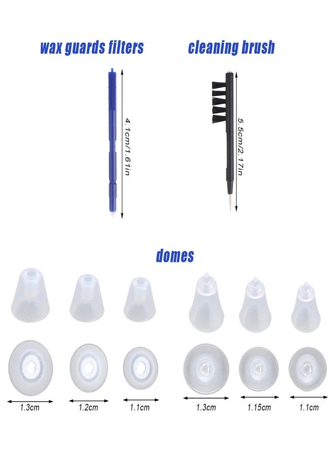 Sinbana Hearing Amplifier Accessories Kit, Includes 6 Sizes Silicone Ear Domes Wax Guards Filters Cleaning Brush with Screwdriver Cleaner Tools Supplies Compatible with Audien EV3 - Image 2