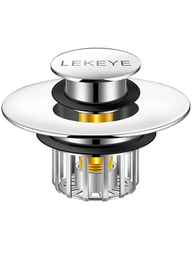 LEKEYE Tub Stopper | Shower Drain Hair Catcher | Pop-up Drain Stopper with Strainer | Bathroom Bathtub Plug | Drain Protector for 1-1/2 to 1-3/4" Bath Drain Hole - Image 1