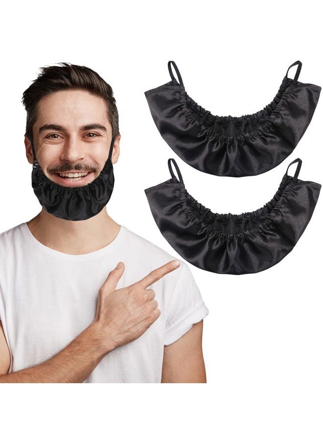 MIKIMIQI - Men Beard Bandana, 2 Pack XL Size Soft and Silky Satin Facial Hair Apron Guard Bonnet Rag Man Bedtime Cap, Oversize Bib for Big Long Beard - Image 1