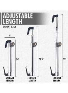 Y&D Steering Wheel Lock Bar, Heavy Duty Anti-Theft Security Brake Pedal with Adjustable Length 2 Keys, Silver  - Image 3