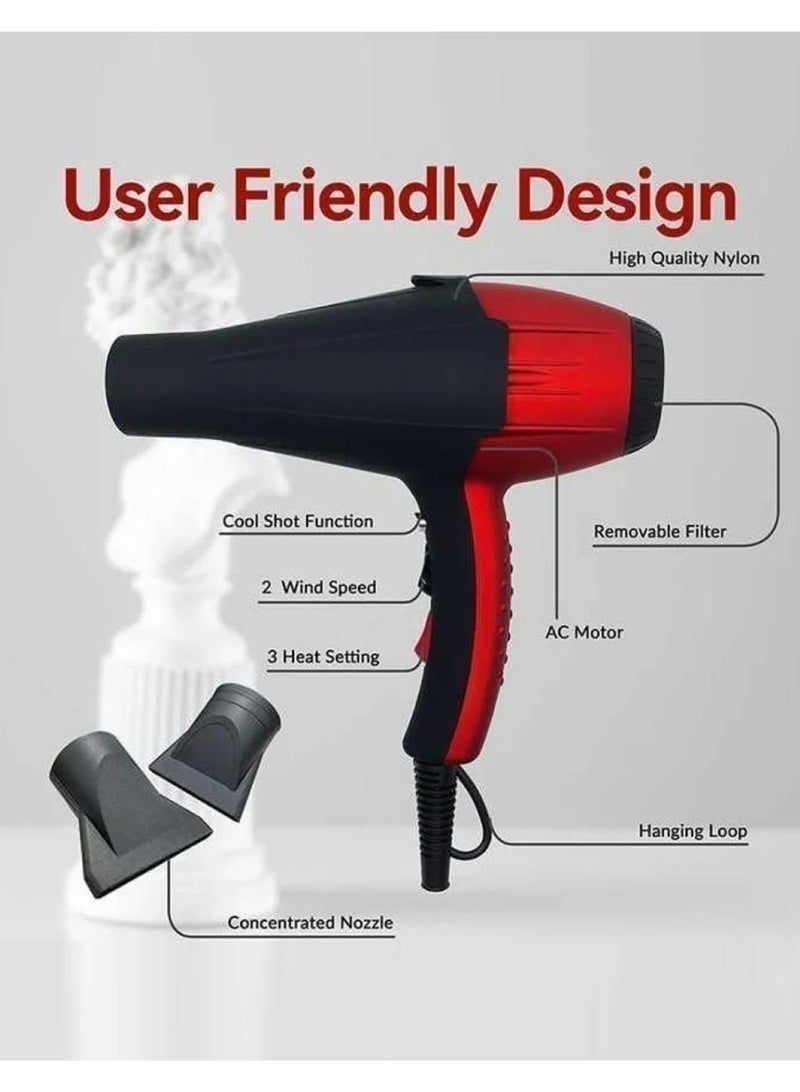 Denx Professional Hair Dryer 3500W for Fast Drying and Salon Styling - Smart Air Design & Powerful Airflow -- 3-Pin Plug - Image 4