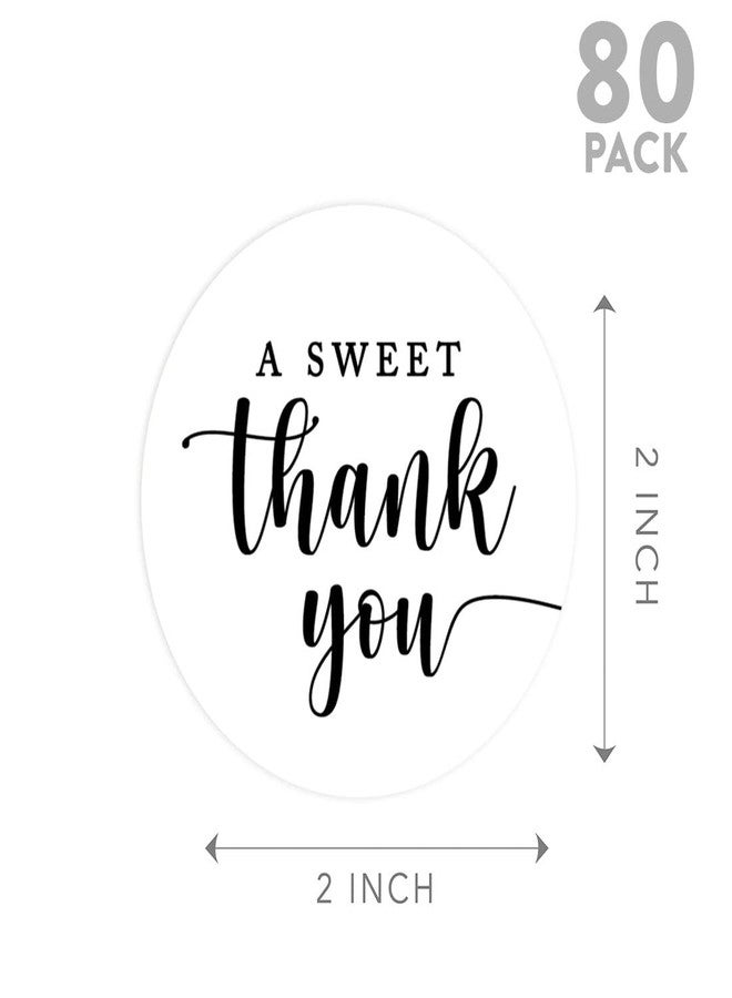 Andaz Press 80-Piece 2" Round A Sweet Thank You Wedding Favor Stickers for Wedding Gift Box Candy Bag Treat Bag Desserts Snack Box Thank You Gift Welcome Gift Bag Modern Baby Shower Favor Labels - Image 5