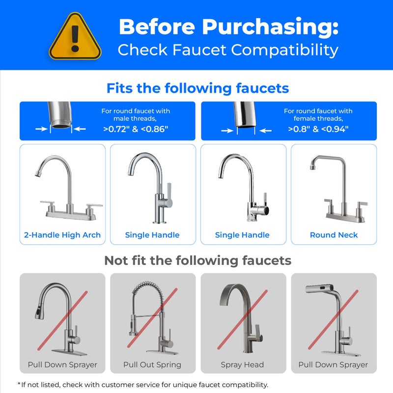 Waterdrop Water Filter for Sink Faucet, NSF Certified Water Purifier, 320 Gallon Tap Water Filter for Kitchen Sink, Reduces Chlorine, Lead-Free Material, Faucet Mount Water Filtration System 4 Filters - Image 3