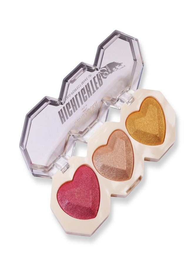 BEACHBORN INDIA Heart Shape Highlighter Palette For Makeup | Ultra Blendable & Long Lasting | Blinding Glow (BBI-02-07-SHADE NO.02, 9G) - Image 1