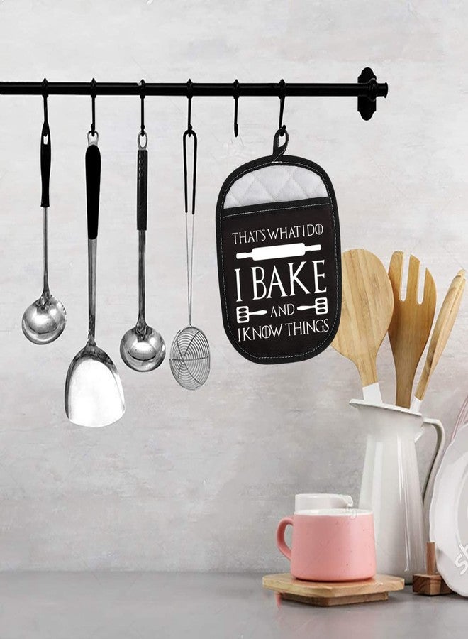 WCGXKO TV Show Inspired Funny Oven Pad Pot Holder with Pocket That’s What I Do I Bake and I Know Things Baking Gift (Know Things Bake) - Image 4