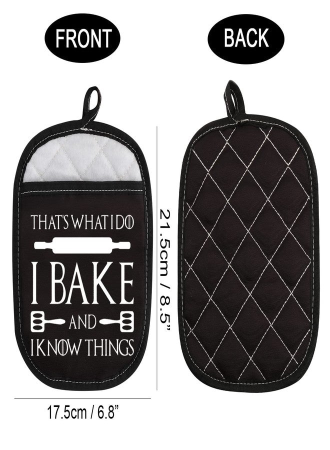 WCGXKO TV Show Inspired Funny Oven Pad Pot Holder with Pocket That’s What I Do I Bake and I Know Things Baking Gift (Know Things Bake) - Image 2