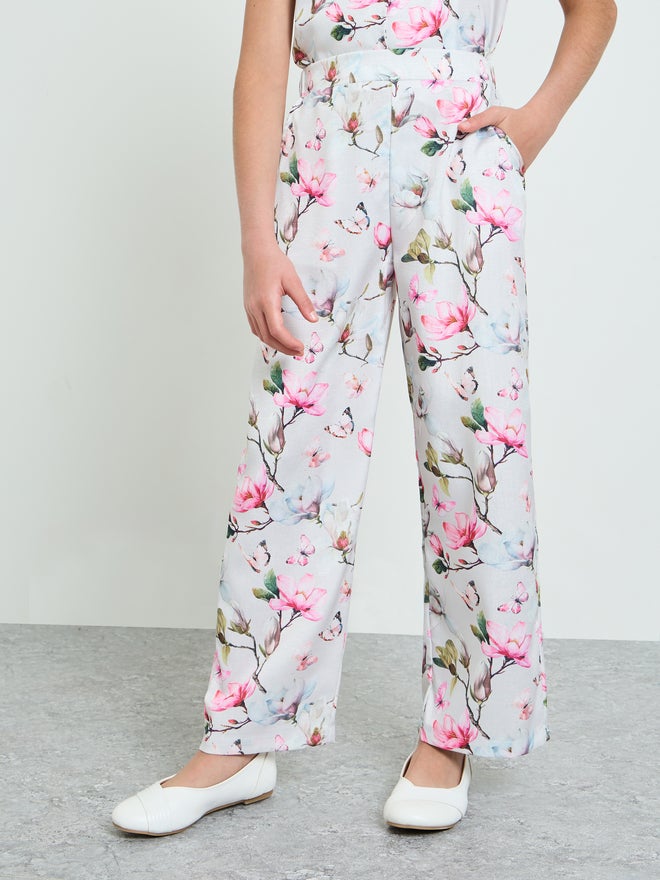 Styli Teen Girls Floral Waistcoat and Pants Set - Image 4