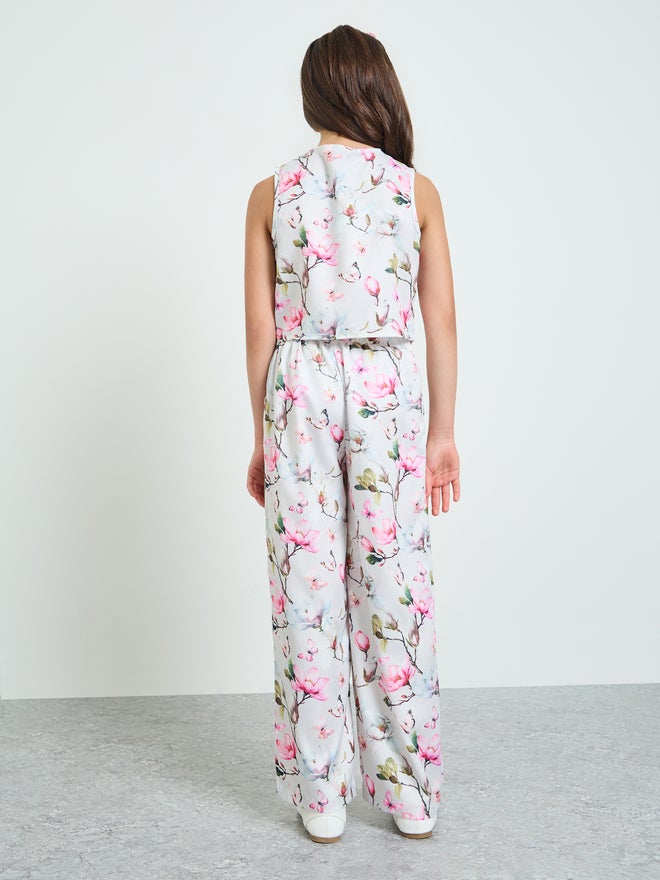 Styli Teen Girls Floral Waistcoat and Pants Set - Image 5