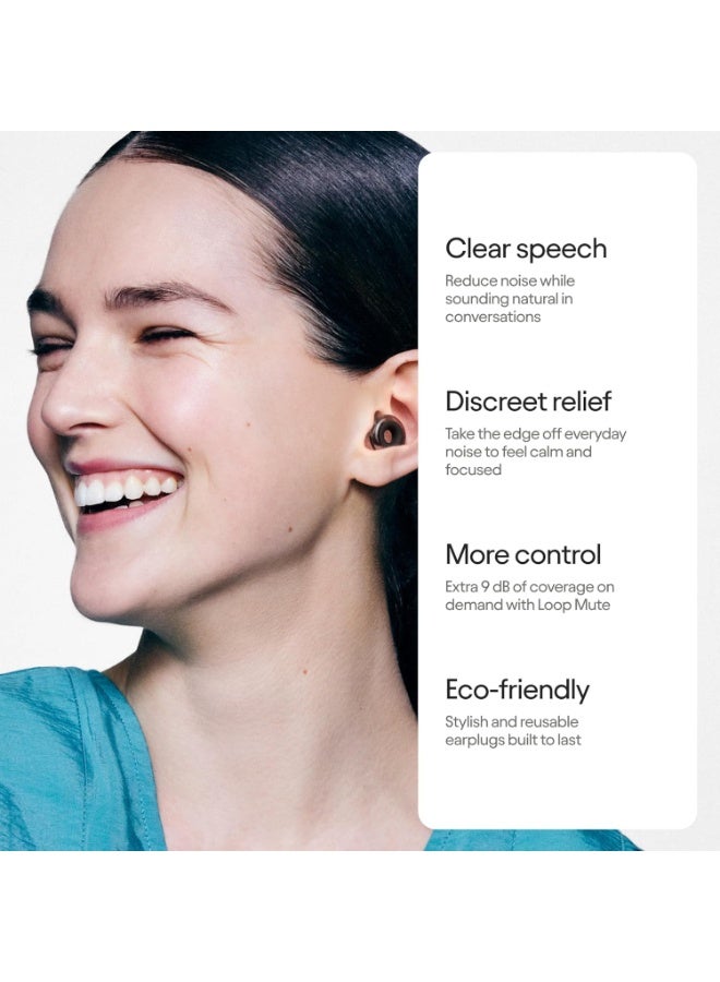 لووب سدادات الأذن Loop Engage 2 Plus - تخفيف الضوضاء اليومي مع وضوح الكلام للتجمعات الاجتماعية والعمل والمحادثات وتربية الأطفال والحساسية للضوضاء - تقليل الضوضاء بمقدار 16 ديسيبل + كتم الصوت لتغطية إضافية - Image 5
