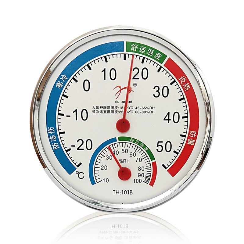 Thermometer humidity household indoor pointer temperature and humidity meter wall-mounted desktop battery-free dry humidity meter gift thermometer White 13cm