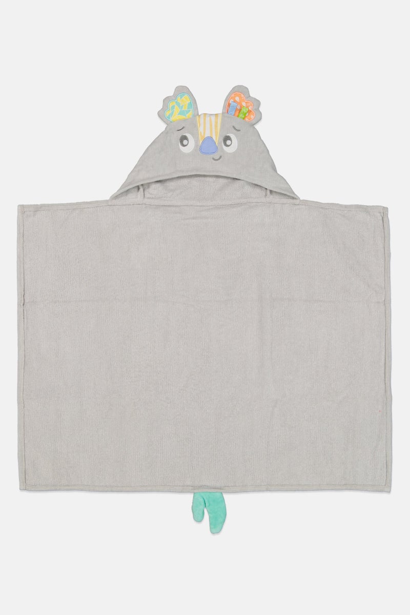 playgro Toddlers Boy Embroidered Hoodie Blanket, Grey - Image 3