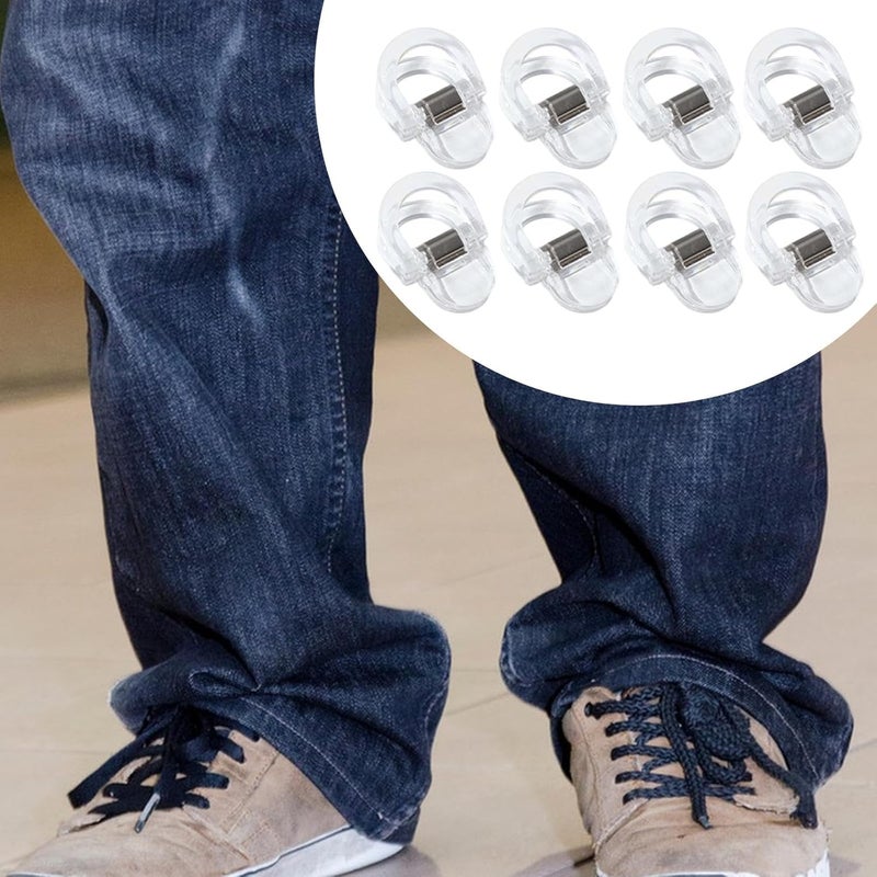8 Pieces Hem Clips for Pants Sleeves for Long Pants Trouser Clamp Clothing Clips, Clear - Image 5