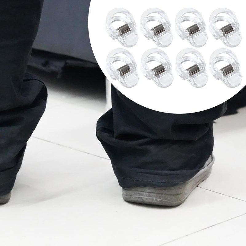 8 Pieces Hem Clips for Pants Sleeves for Long Pants Trouser Clamp Clothing Clips, Clear - Image 2