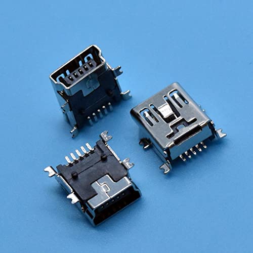 bnafes Mini USB Type B Female Port 5-Pin 180 Degree SMD SMT PCB Jack Socket - (25 Pcs) - Image 5