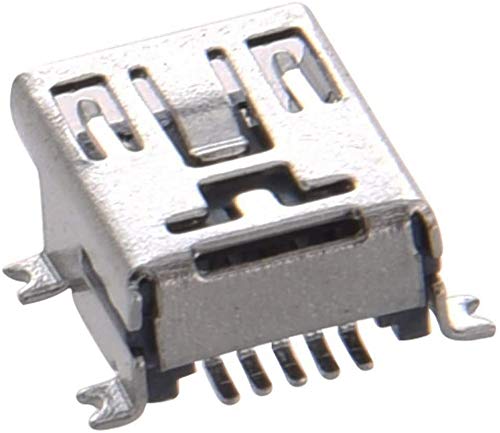 bnafes Mini USB Type B Female Port 5-Pin 180 Degree SMD SMT PCB Jack Socket - (25 Pcs) - Image 3