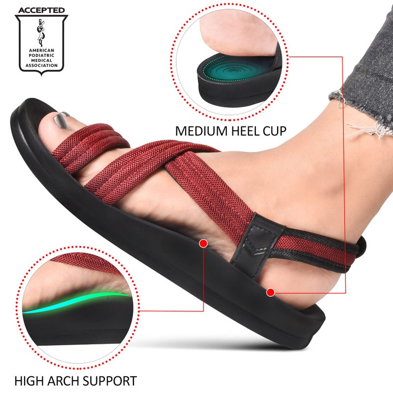 AEROTHOTIC Women's Hadal Arch Support Slingback Travel Essentials Sandals (Hadal Wine, 6) - Image 3