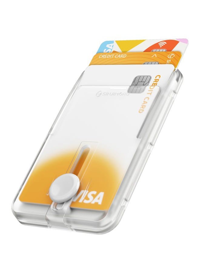 Sinjimoru Pop Up Phone Wallet for MagSafe, Magnetic Phone Credit Card Holder for Back of Cell Phone Case with Quick Access for iPhone 15 14 13 12 Series. M-Button Wallet Black - Image 1