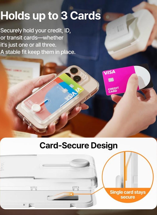 Sinjimoru Pop Up Phone Wallet for MagSafe, Magnetic Phone Credit Card Holder for Back of Cell Phone Case with Quick Access for iPhone 15 14 13 12 Series. M-Button Wallet Black - Image 5