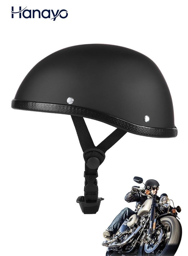 Hanayo Motorcycle Helmet Half Helmets for Men Women Unisex Jet Helmet Open Helmet Retro Motorcycle Helmets for Adults(Black) - Image 1