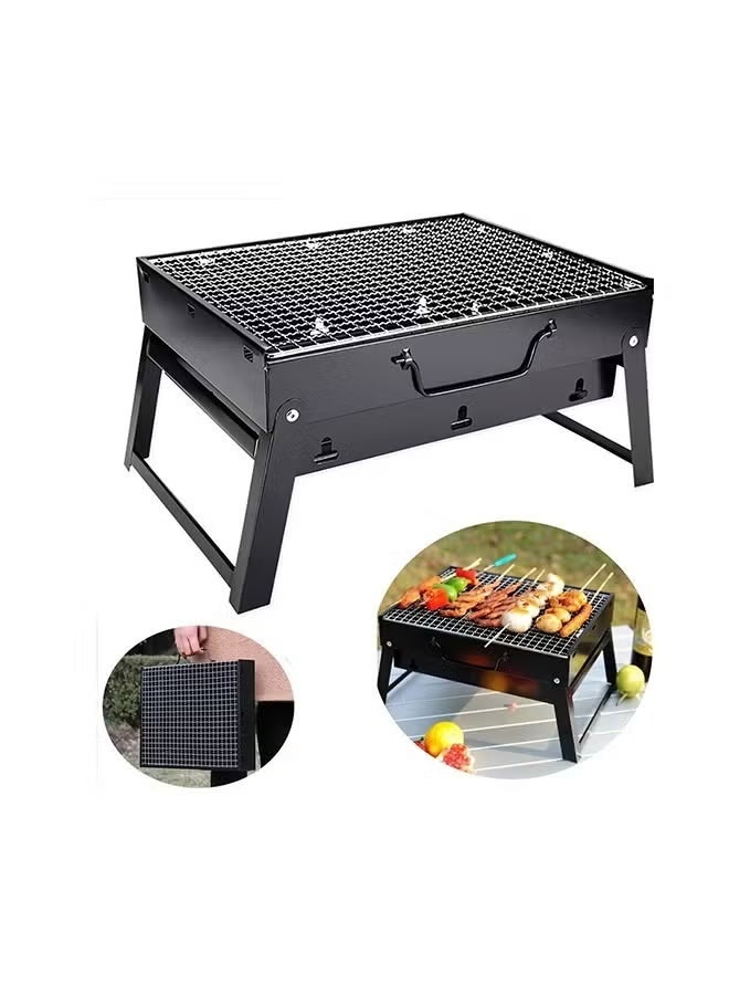 Portable foldable charcoal grill, small grill for outdoor use, travel, backyard, picnics and beach - Image 1