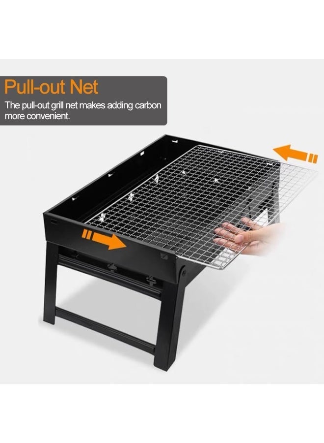 Portable foldable charcoal grill, small grill for outdoor use, travel, backyard, picnics and beach - Image 5