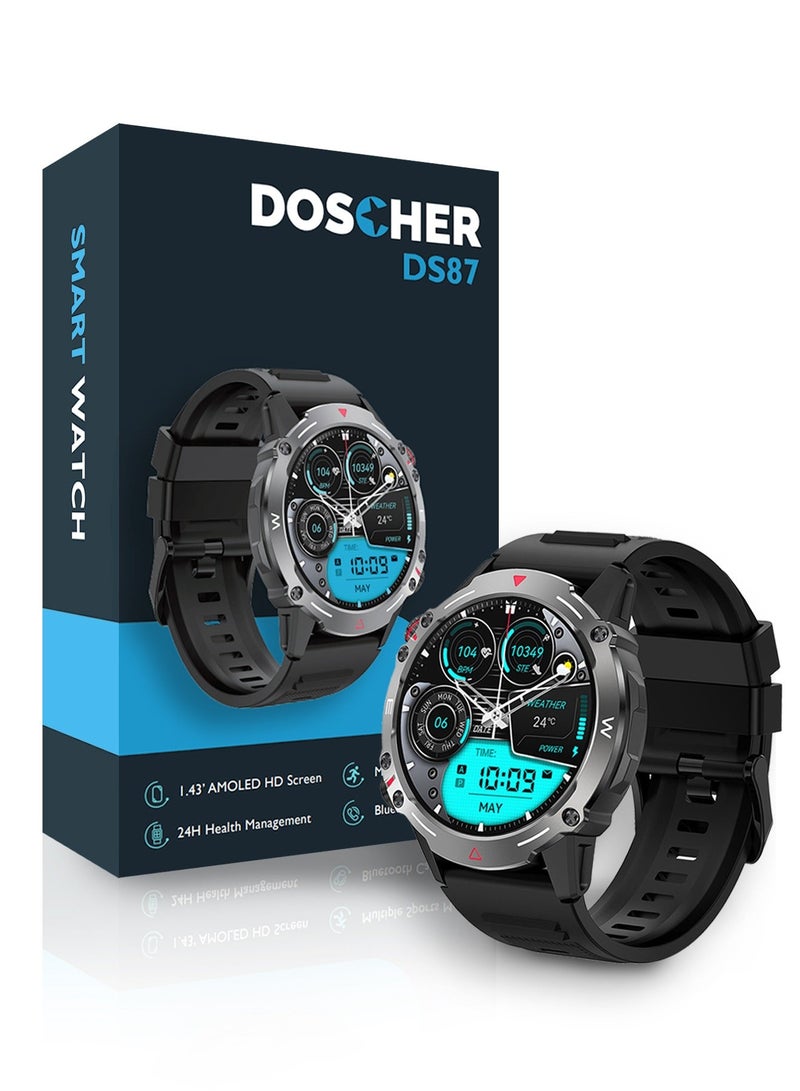 DOSCHER Smart Watch 410mAh AMOLED Smart Watches for Men Smartwatches Bluetooth Make/Answer Calls Fitness Modes and Sleep Modes Multi-app Message Reminder Monitor Multi Language - Image 2